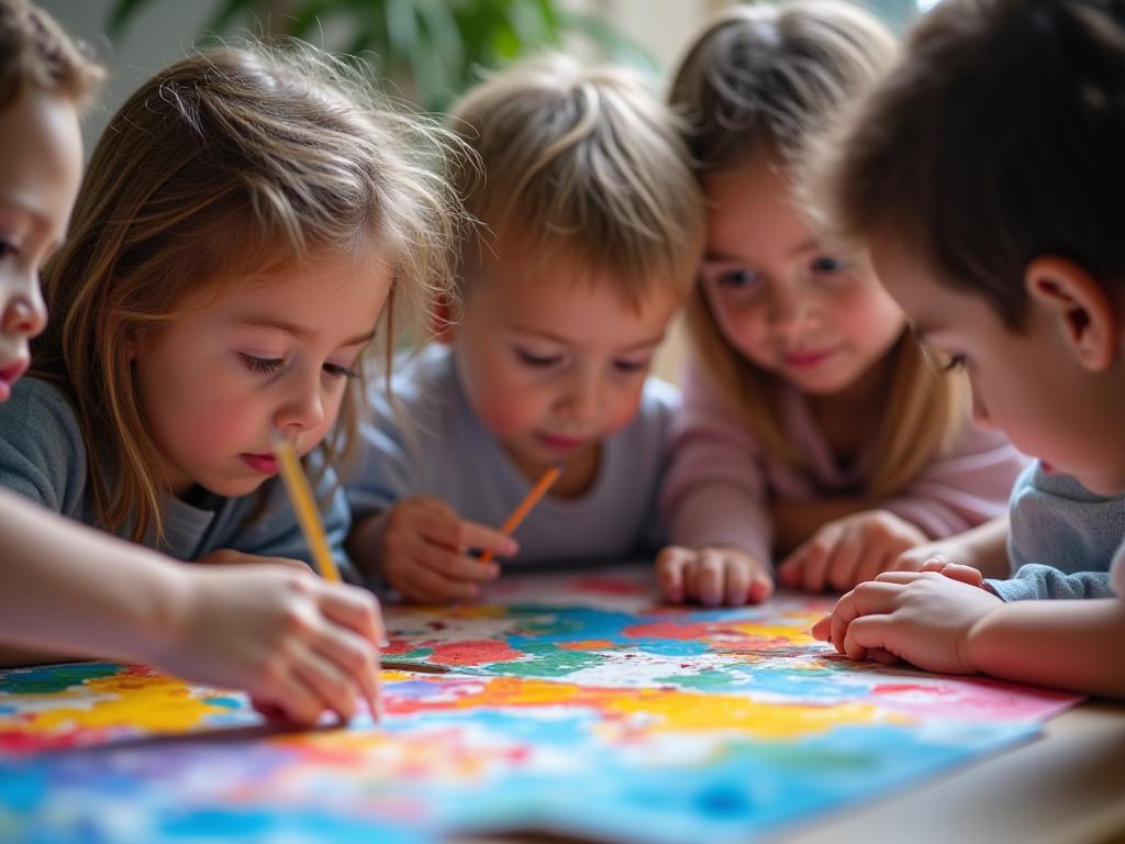 Bambini in laboratorio di arte terapia emotiva