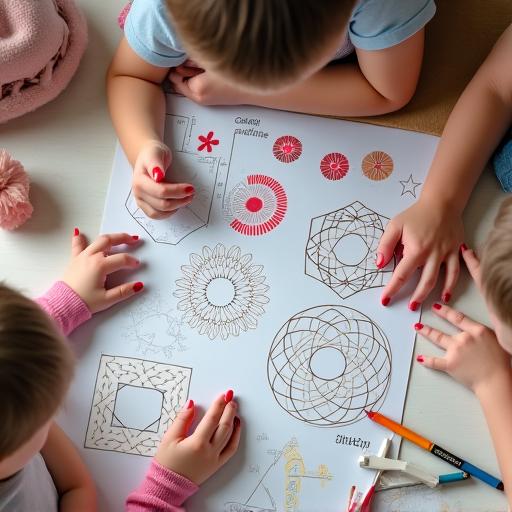 Bambini creano arte geometrica matematica